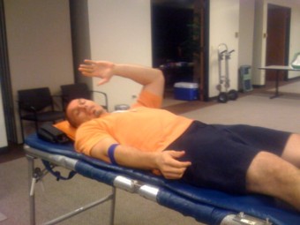 Mark just resting after giving blood