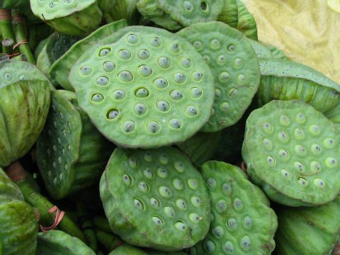 Lotus seeds are sold like this, very interesting shapes!